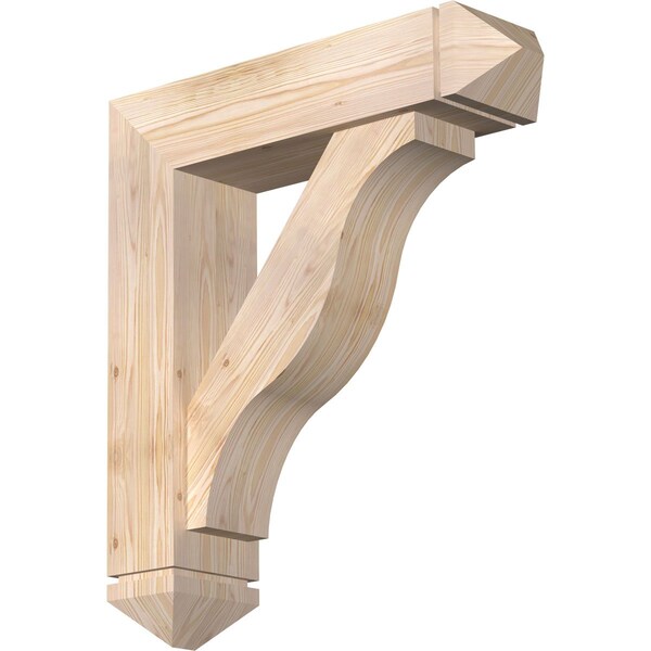 Ekena Millwork Funston Arts and Crafts Smooth Bracket w/ Offset Brace, Douglas Fir, 7 1/2"W x 30"D x 34"H BKT0806X30X34FST03SDF - main